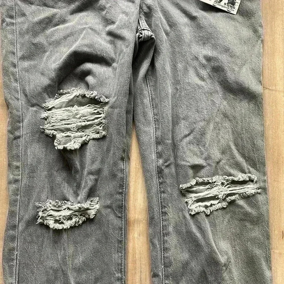 4/$25 NWT S.O.N.G. Ripped Distressed Gray 90s Boyfriend Jeans Sz 7 / 28 - Picture 6 of 9